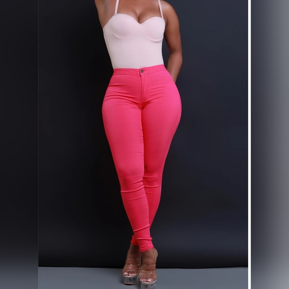 Swankaposh Pants - Swankaposh Super G High Waist Stretchy Jeans 2X Fuschia